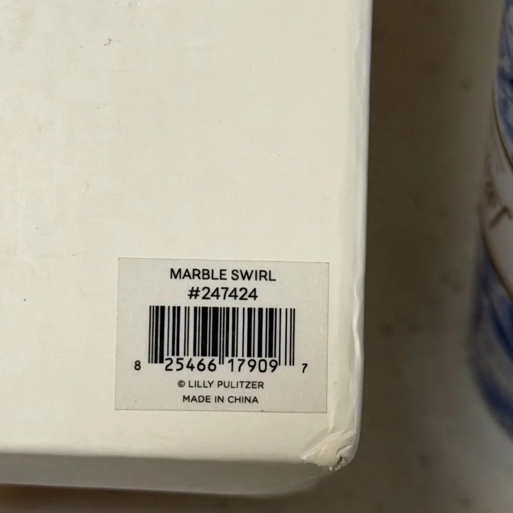 Lilly Pulitzer Stainless Steel Champagne Flute Blue Marble Swirl NWT - Picture 4 of 4